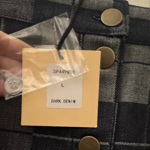 Plaid Dark Denim Mini Skirt - Picture 6 of 10